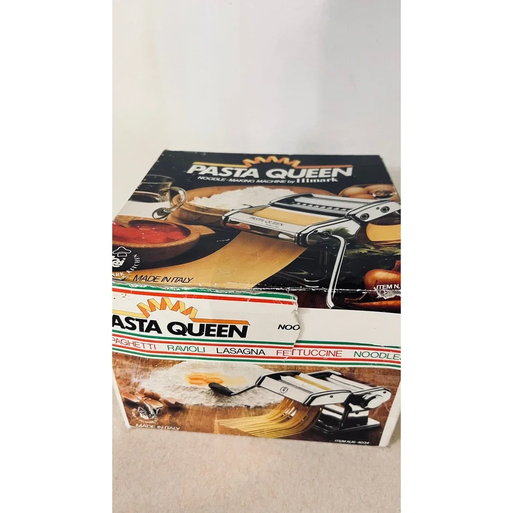 Himark Pasta Queen Noodle Maker Machine Silver Vintage Made in Italy N15-4034